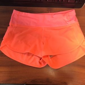Bright neon orange speed shorts 2
